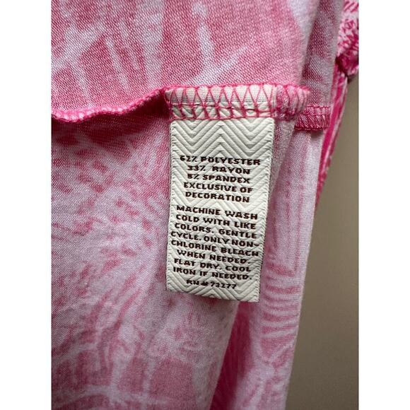 Sonoma Vacation Pink White Palm Tree Maxi Dress Size Medium Euro Summer Sabrina - Picture 6 of 10